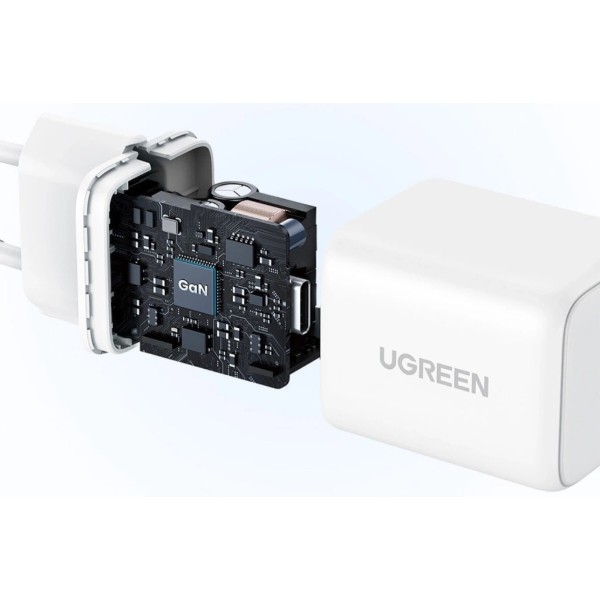 Фото - Сетевое зарядное устройство UGREEN X513 USB-C 30W QC4.0 PD3.0 GaN Fast Charger White (65009)